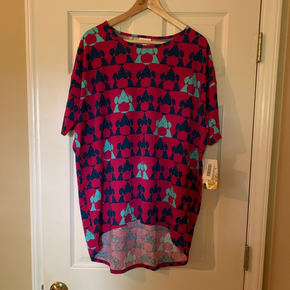 Lularoe Irma Tunic, Minnie Mouse Disney print